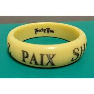 Lucky Brand Bangle Lucky You Ivory Plastic Bracelet- Peace Shalom Paz Paix Pace
